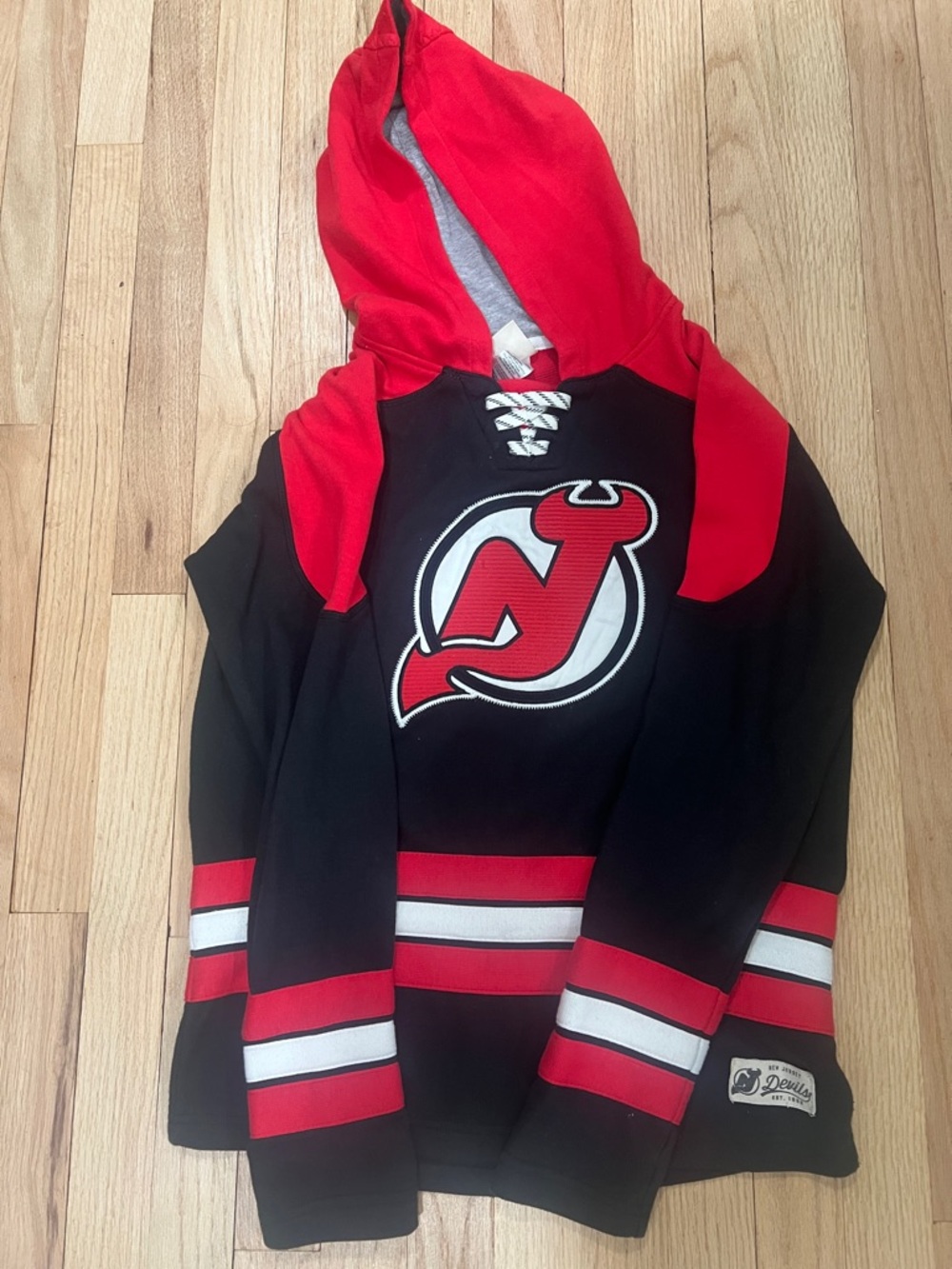 NHL New Jersey Devils Pullover Hoodie - Black & Red